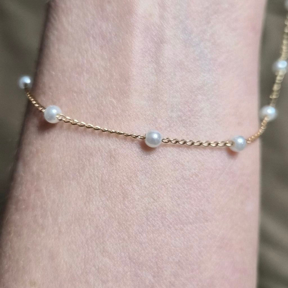 2 Piece Pearl and Heart Necklace Gold Plated NWOT - Picture 4 of 7